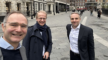 Stephan Leithner, CEO of Deutsche Börse Group, CFO Jens Schulte and Head of Investor Relations Jan Strecker
